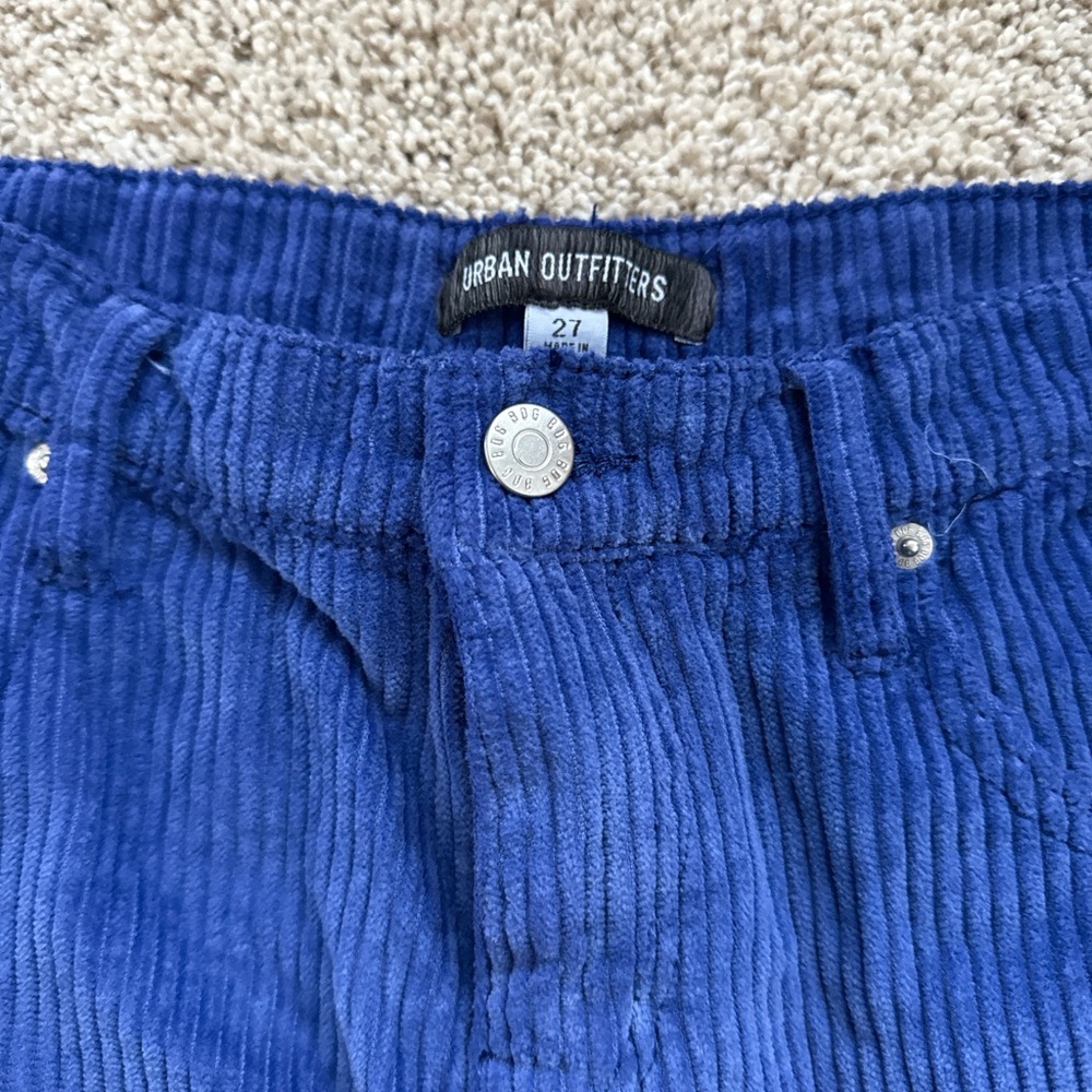 Urban outfitters extra wide cordory blue wide legged cargo pants size 27 - Picture 4 of 4